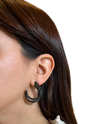 Semi aros dobles de circonita negra