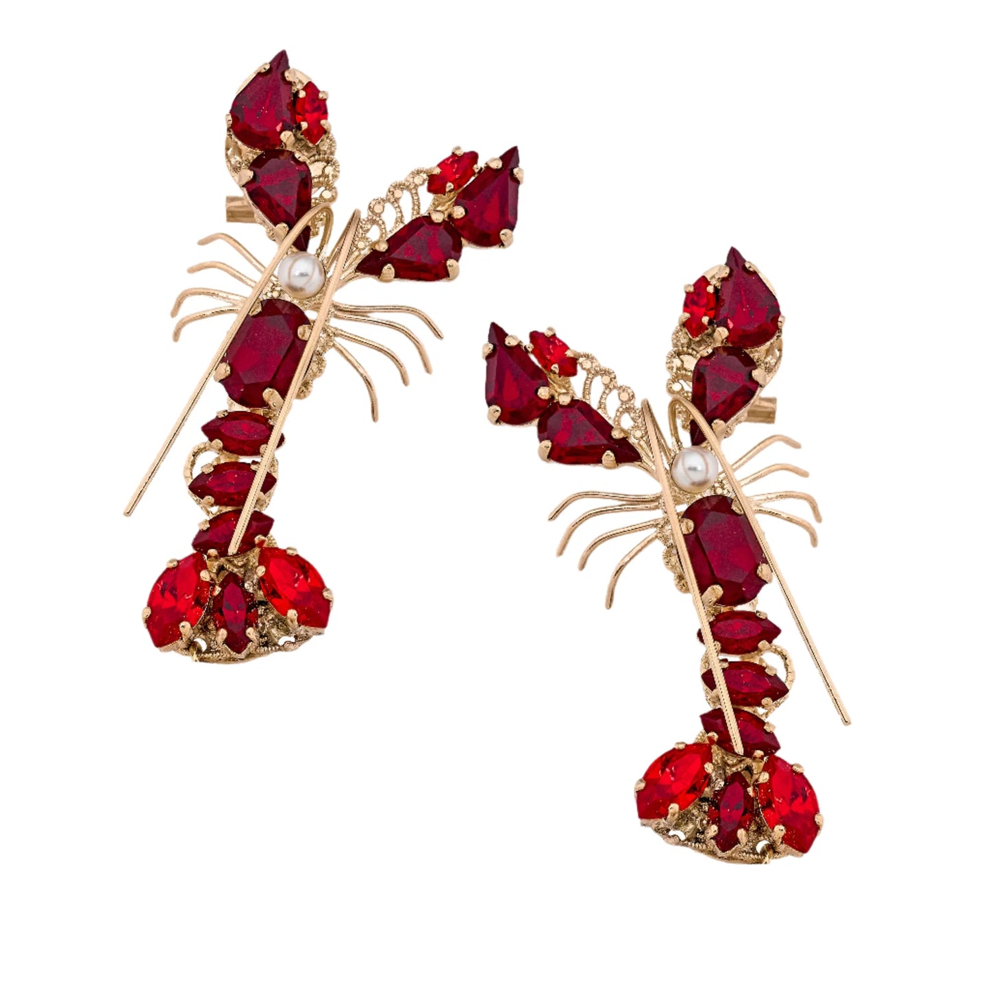 Pendientes cangrejos en cristal rojo A.H.