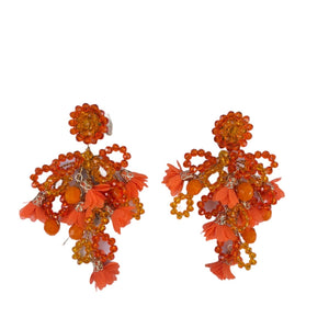 Pendientes rama Fahoma en color naranja