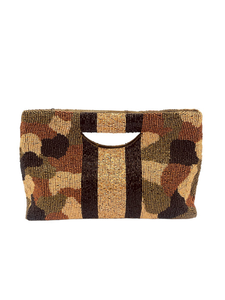 Bolso de mano  bordado  colores camuflaje