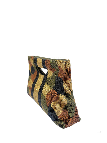 Bolso de mano  bordado  colores camuflaje