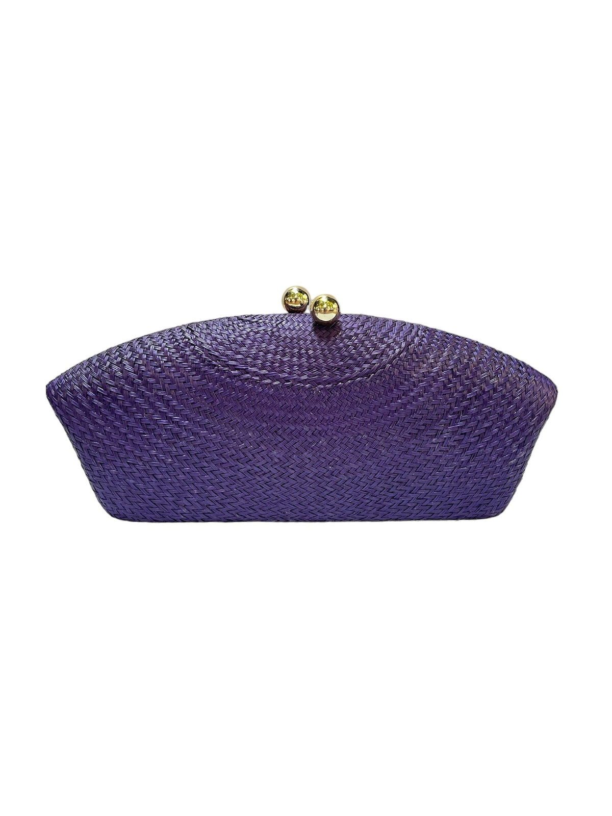 Clutch artesanal buntal color azul tinta (semi morado)