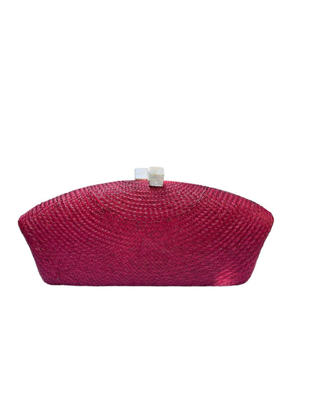 Clutch artesanal buntal color fresa