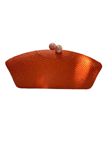 Clutch artesanal buntal naranja