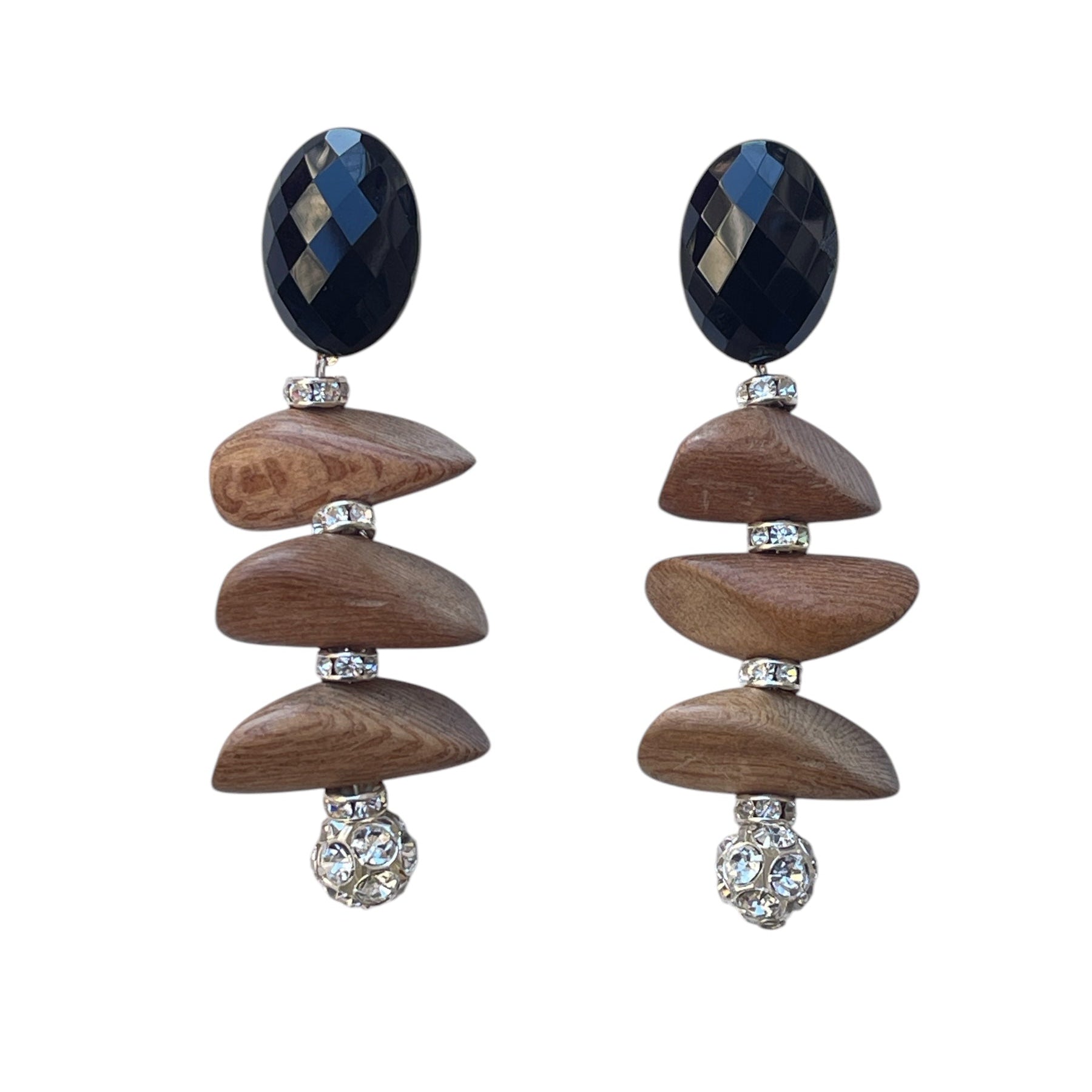 Pendientes Fahoma madera y cristal