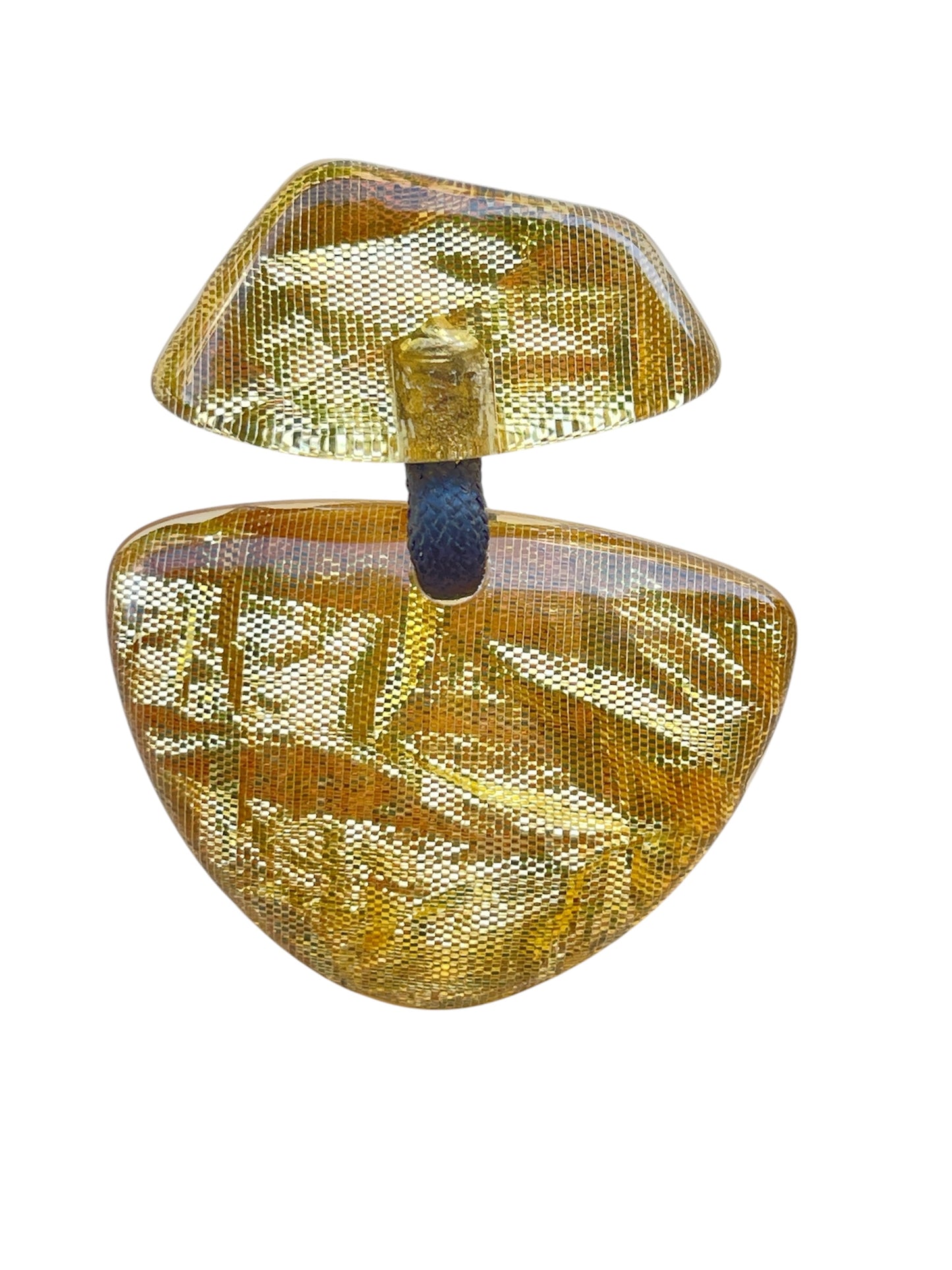 Pendientes resina italiana color pan de oro