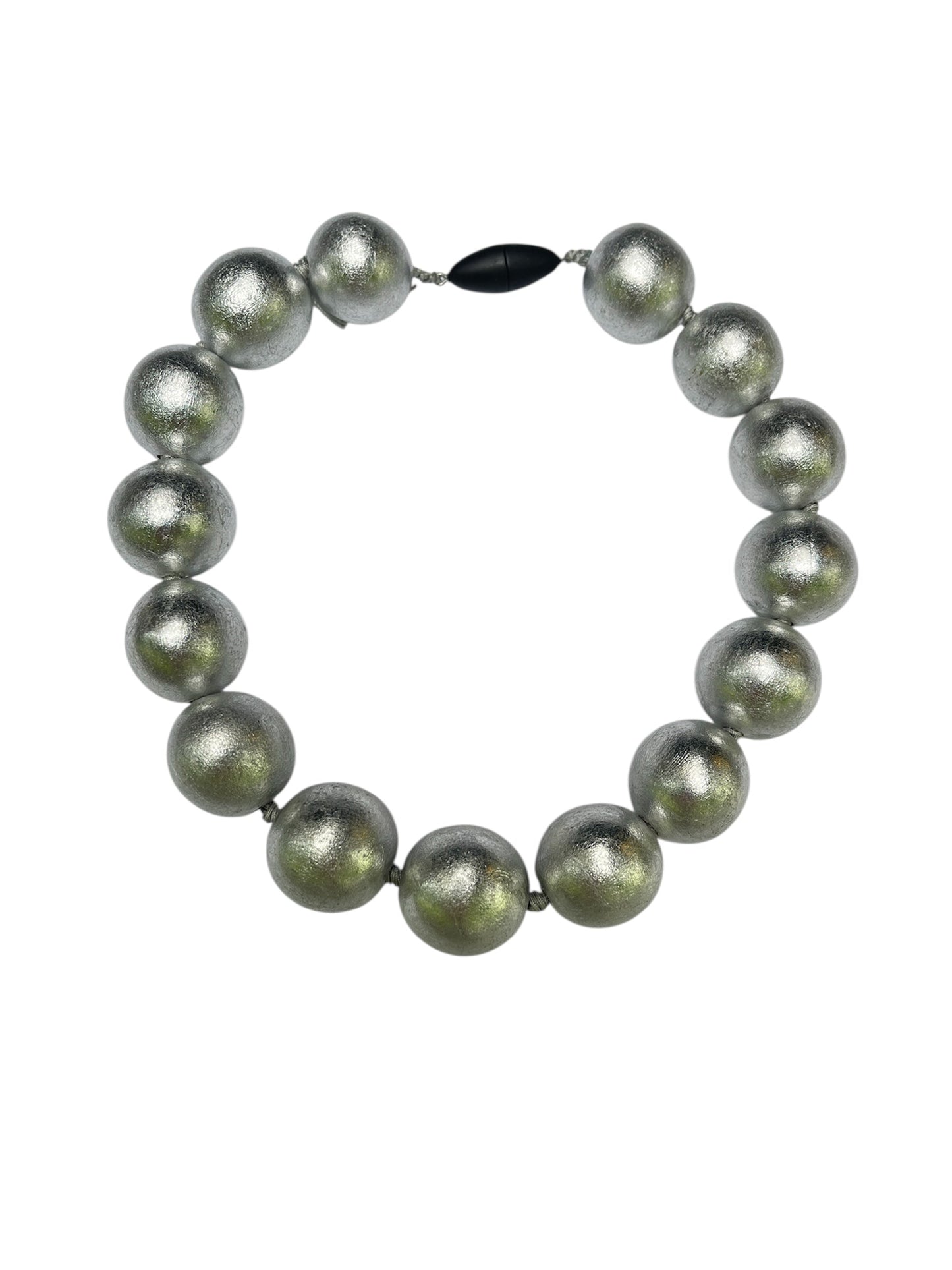 Collar FAHOMA madera y pan de PLATA resinado