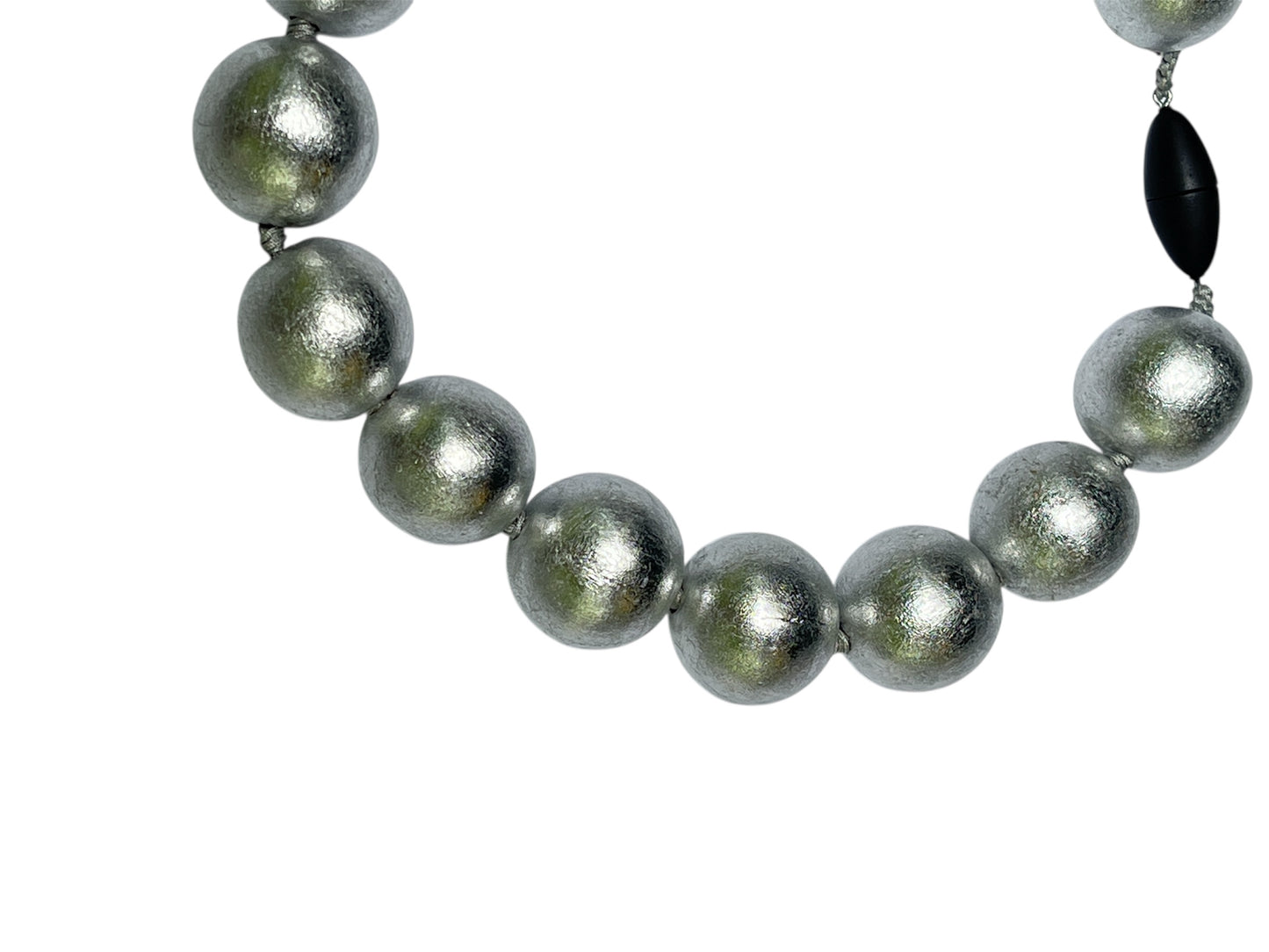 Collar FAHOMA madera y pan de PLATA resinado