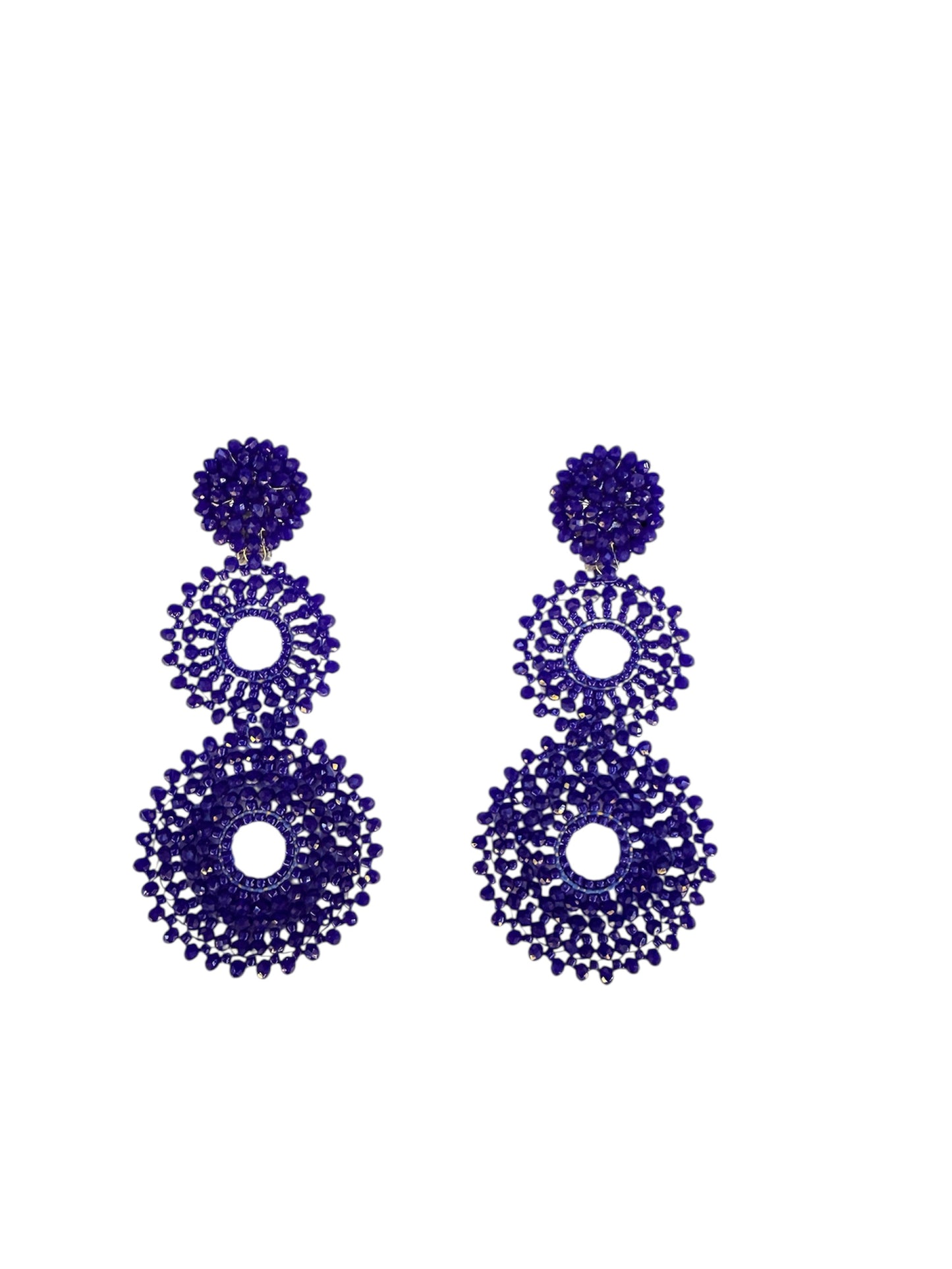 Pendientes círculos cristal facetado  naranja (y más colores...)