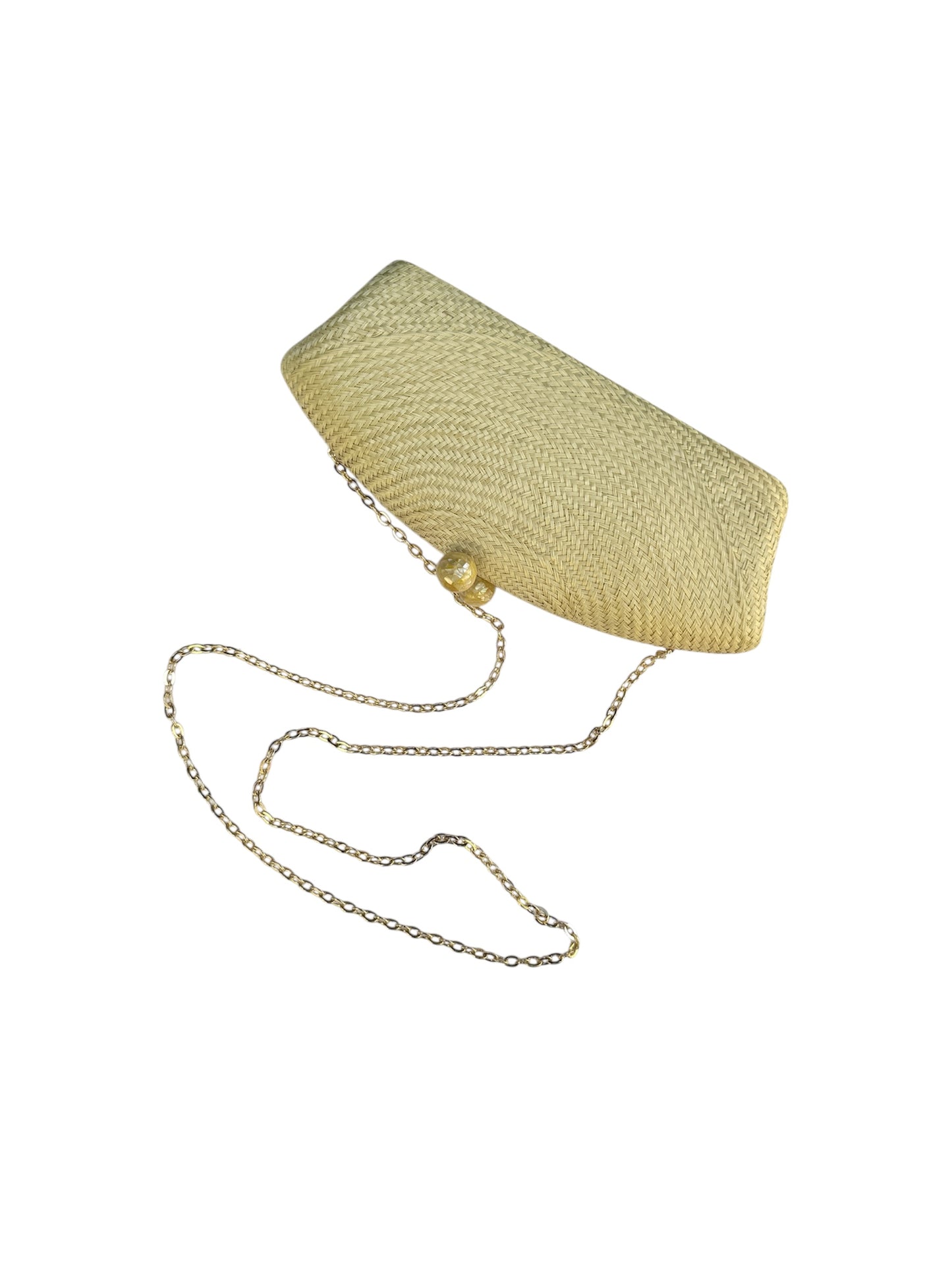 Clutch artesanal buntal color amarillo (mantequilla)