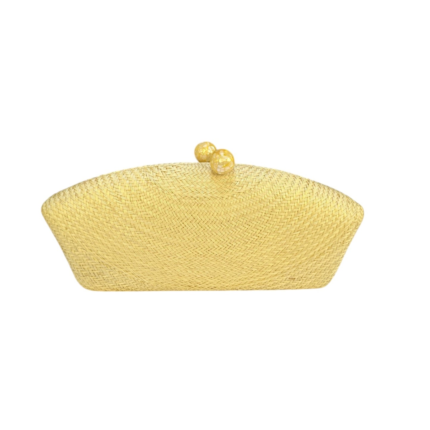Clutch artesanal buntal color amarillo (mantequilla)