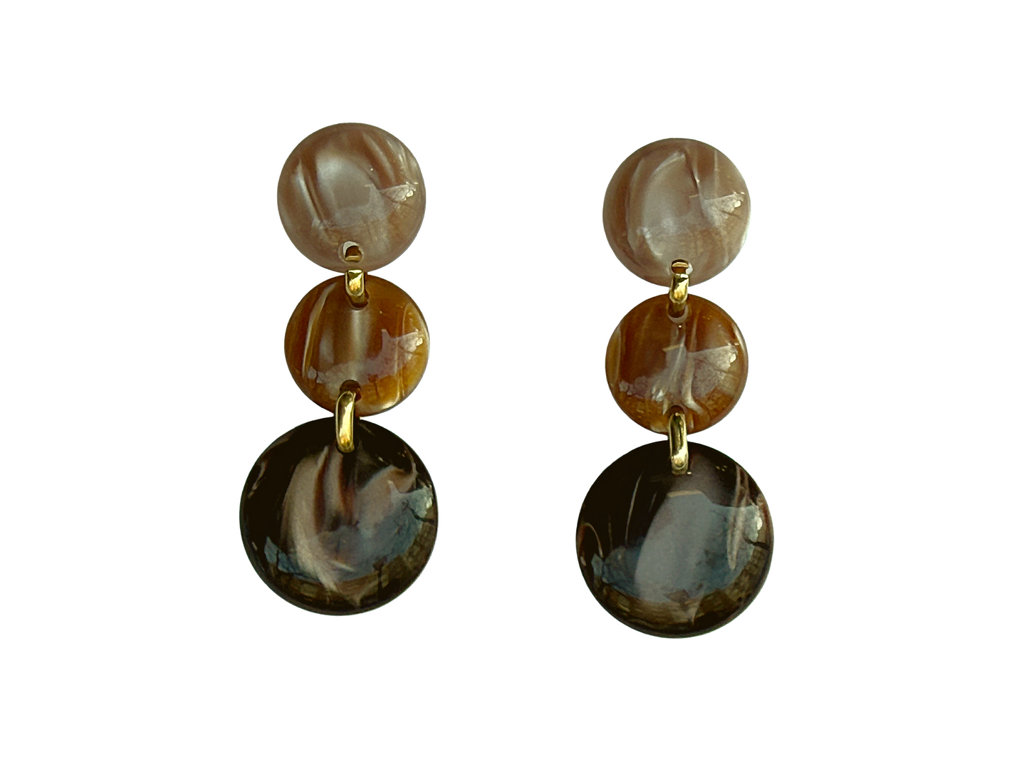 Pendientes de resina Triunvirato beige