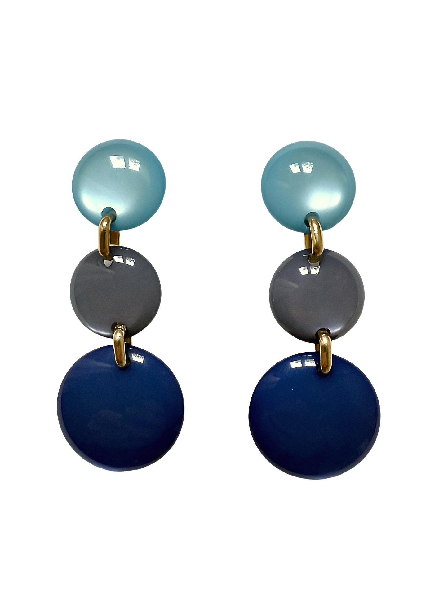 Pendientes de resina Triunvirato azul