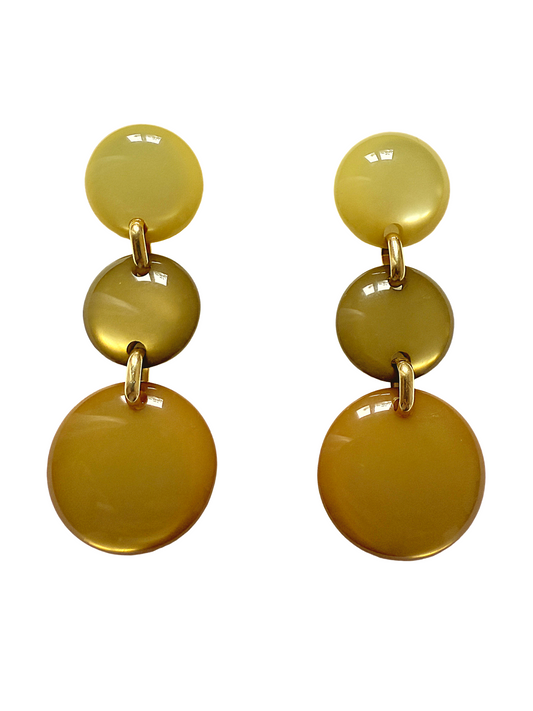 Pendientes de resina Triunvirato verde