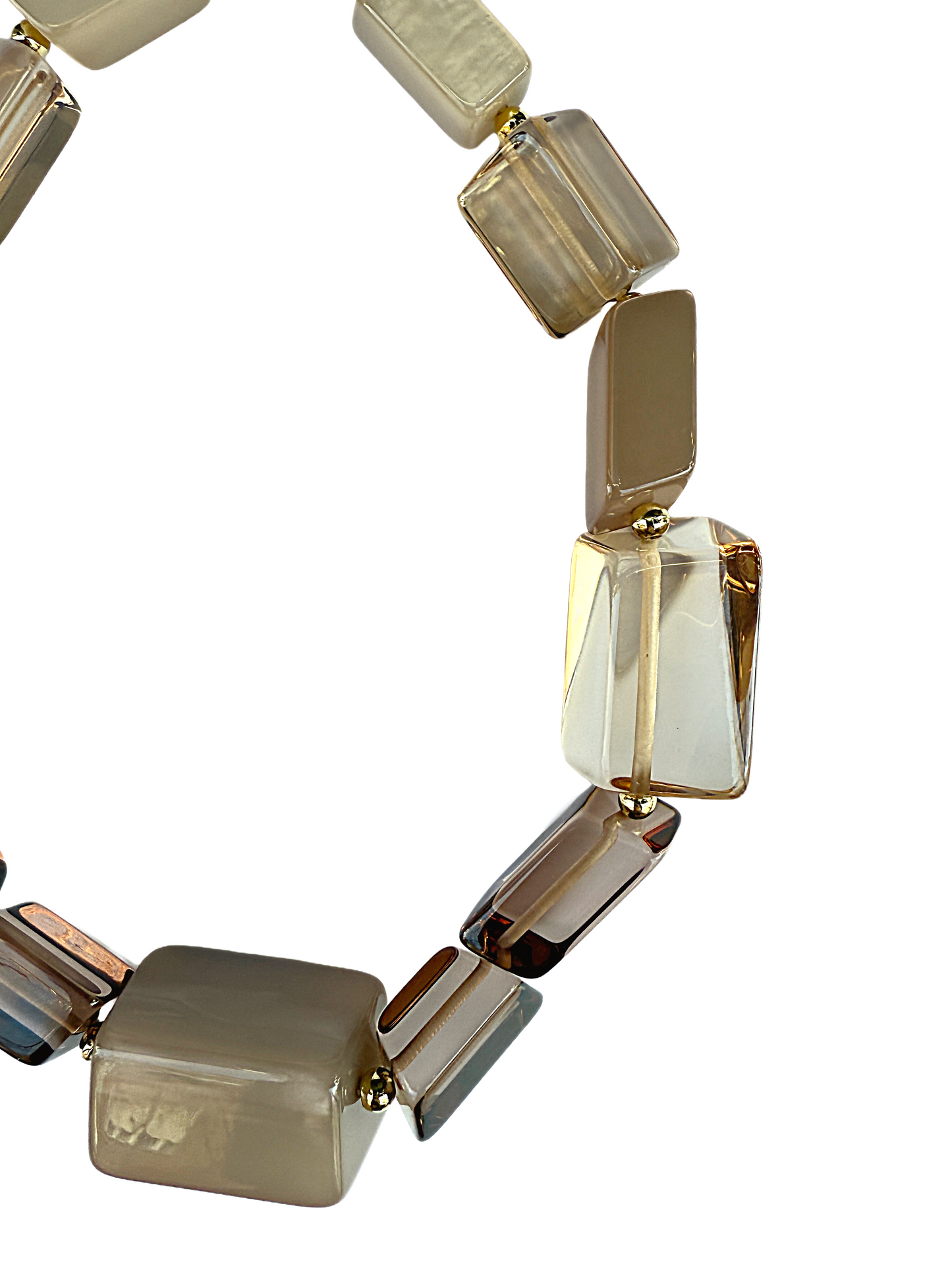 Collar de resina italiana Luce d'Ambra color beige y miel