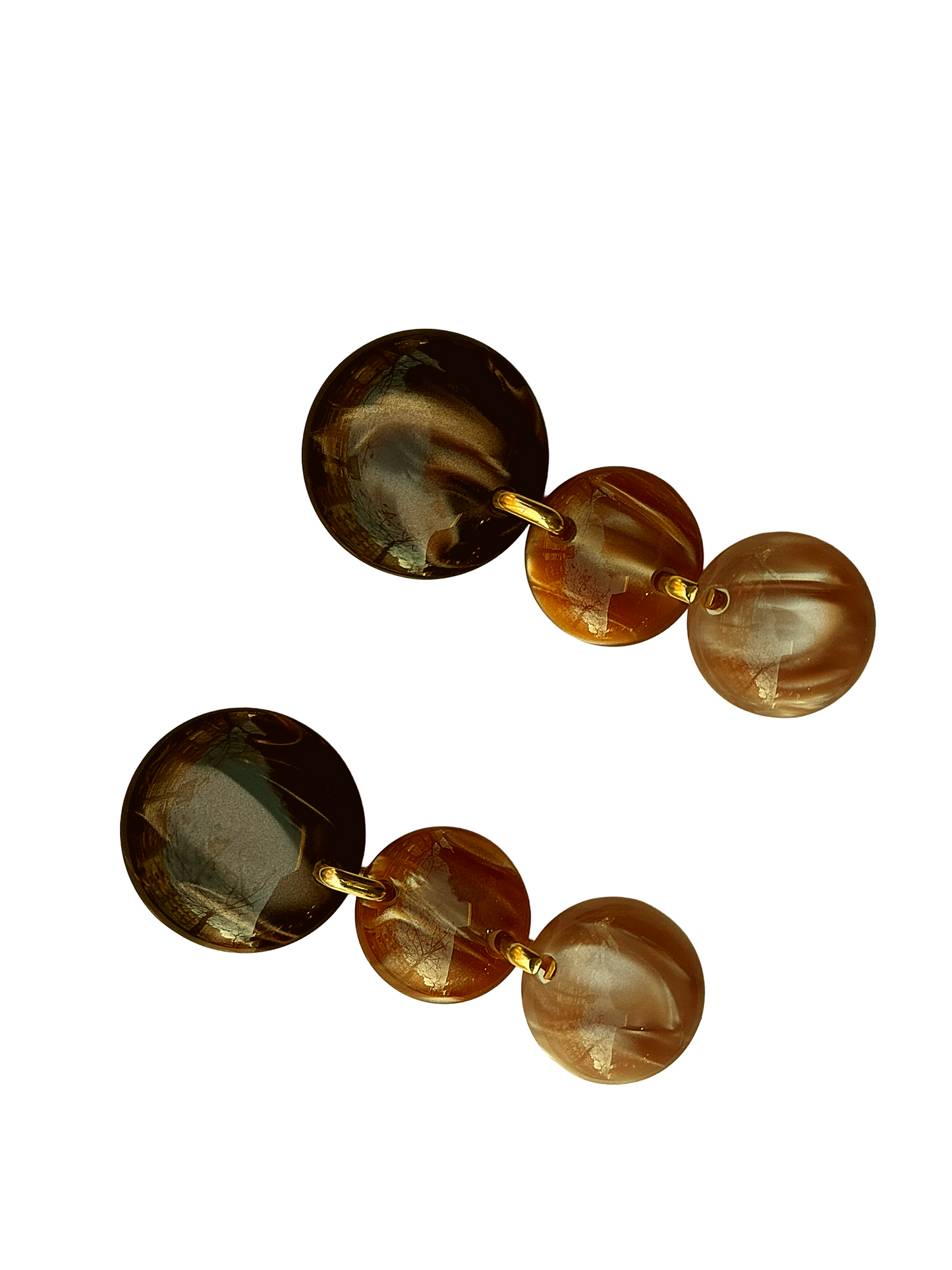 Pendientes de resina Triunvirato beige