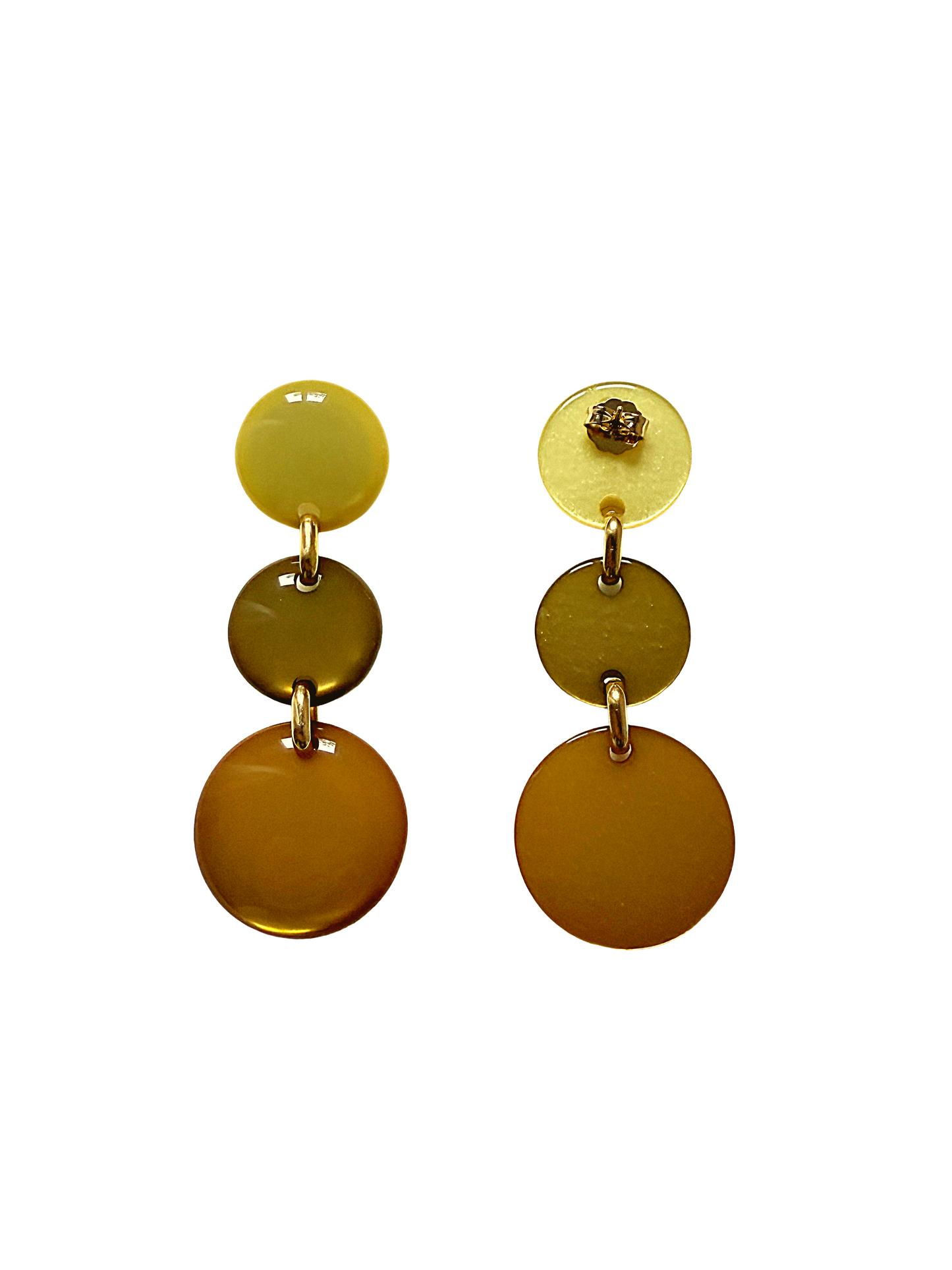 Pendientes de resina Triunvirato beige