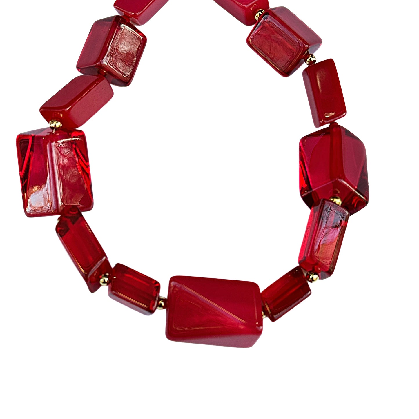 Collar de resina italiana Luce d'Ambra color rojo y fresa