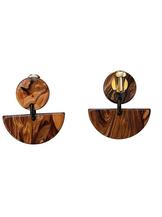 Pendientes de resina italiana terracota Milano