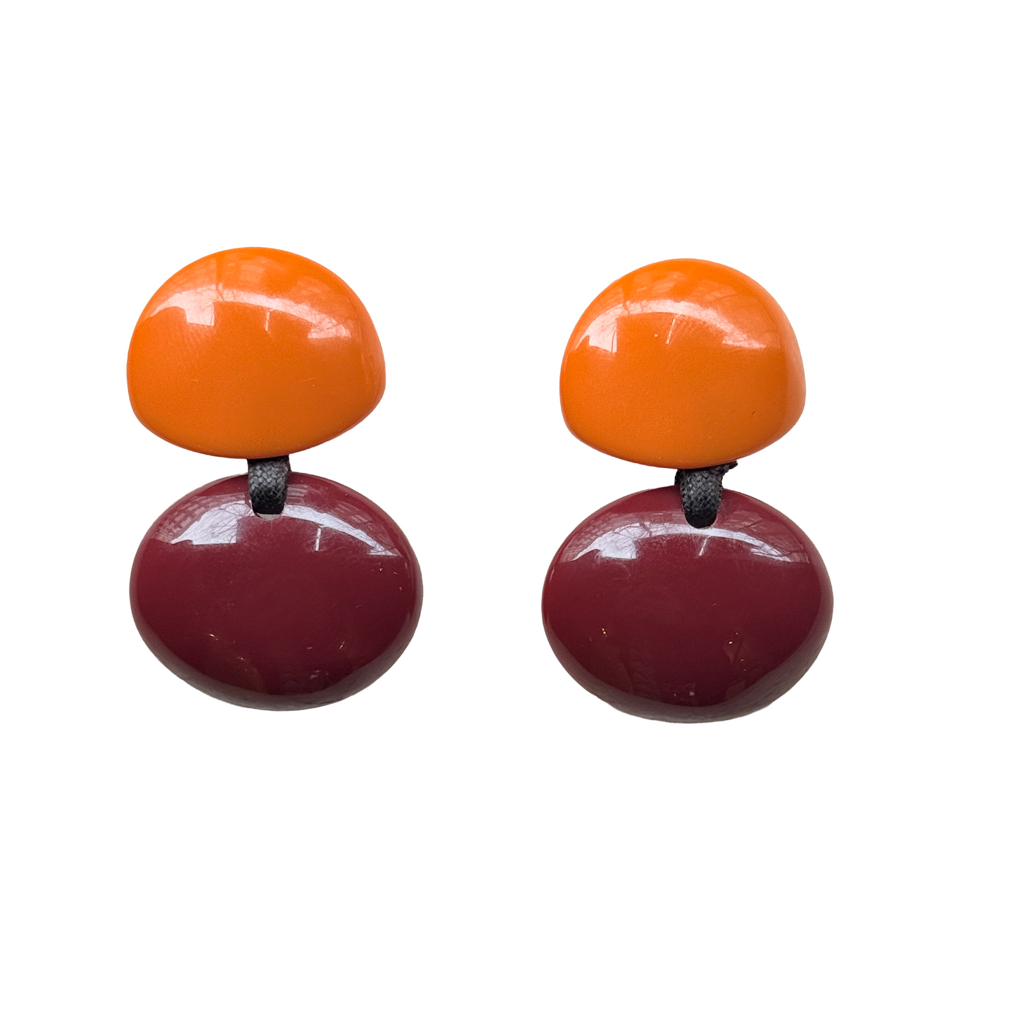 Pendientes de resina italiana  naranja-granate– Edición exclusiva FAHOMA