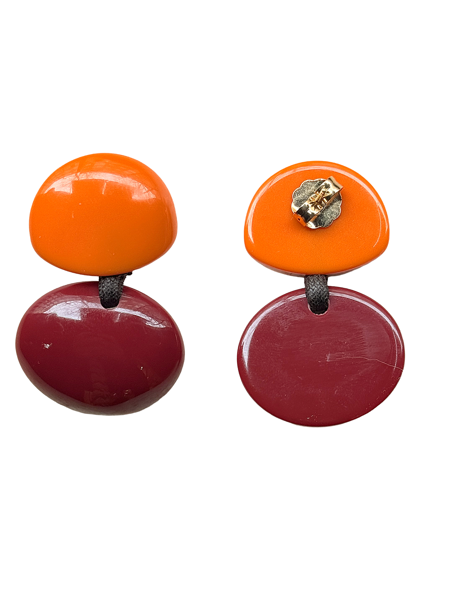 Pendientes de resina italiana  naranja-granate– Edición exclusiva FAHOMA