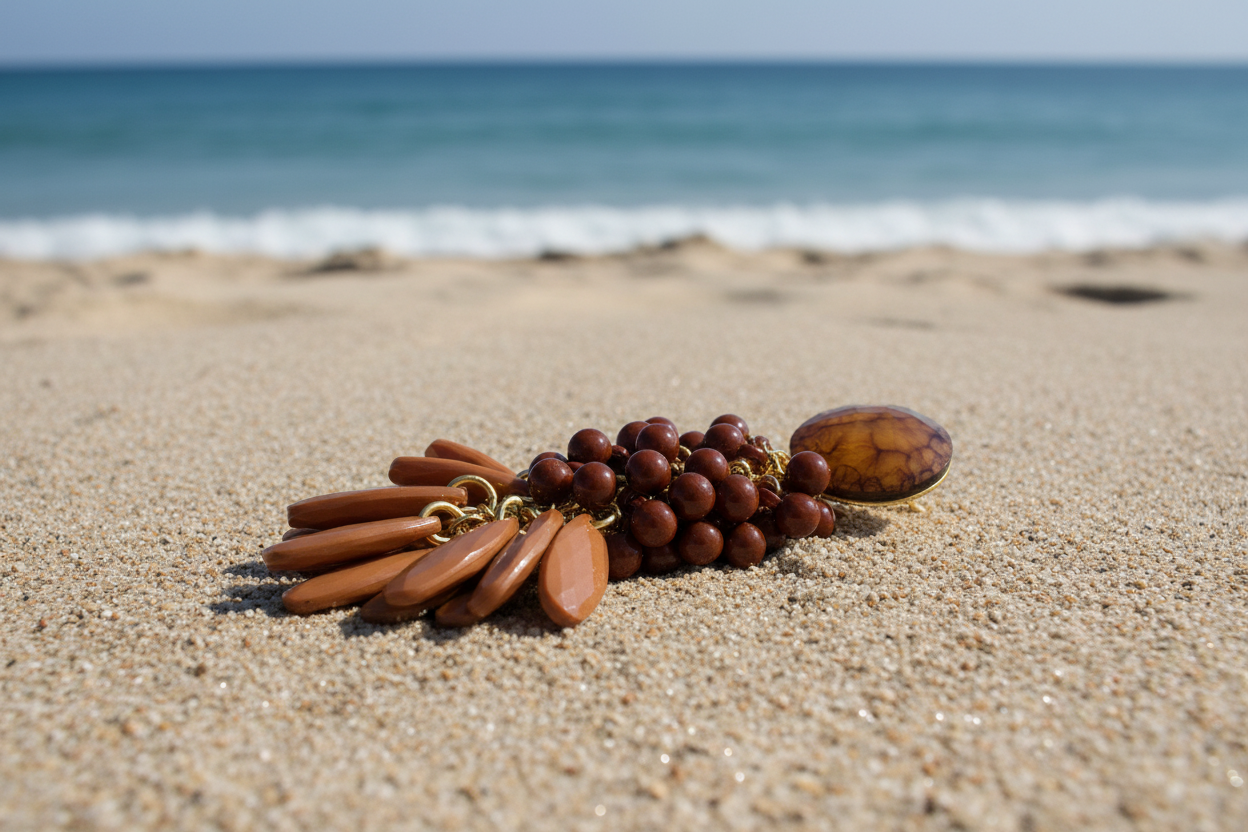 Pendientes  FAHOMA artesanales en tonos tierra y ámbar