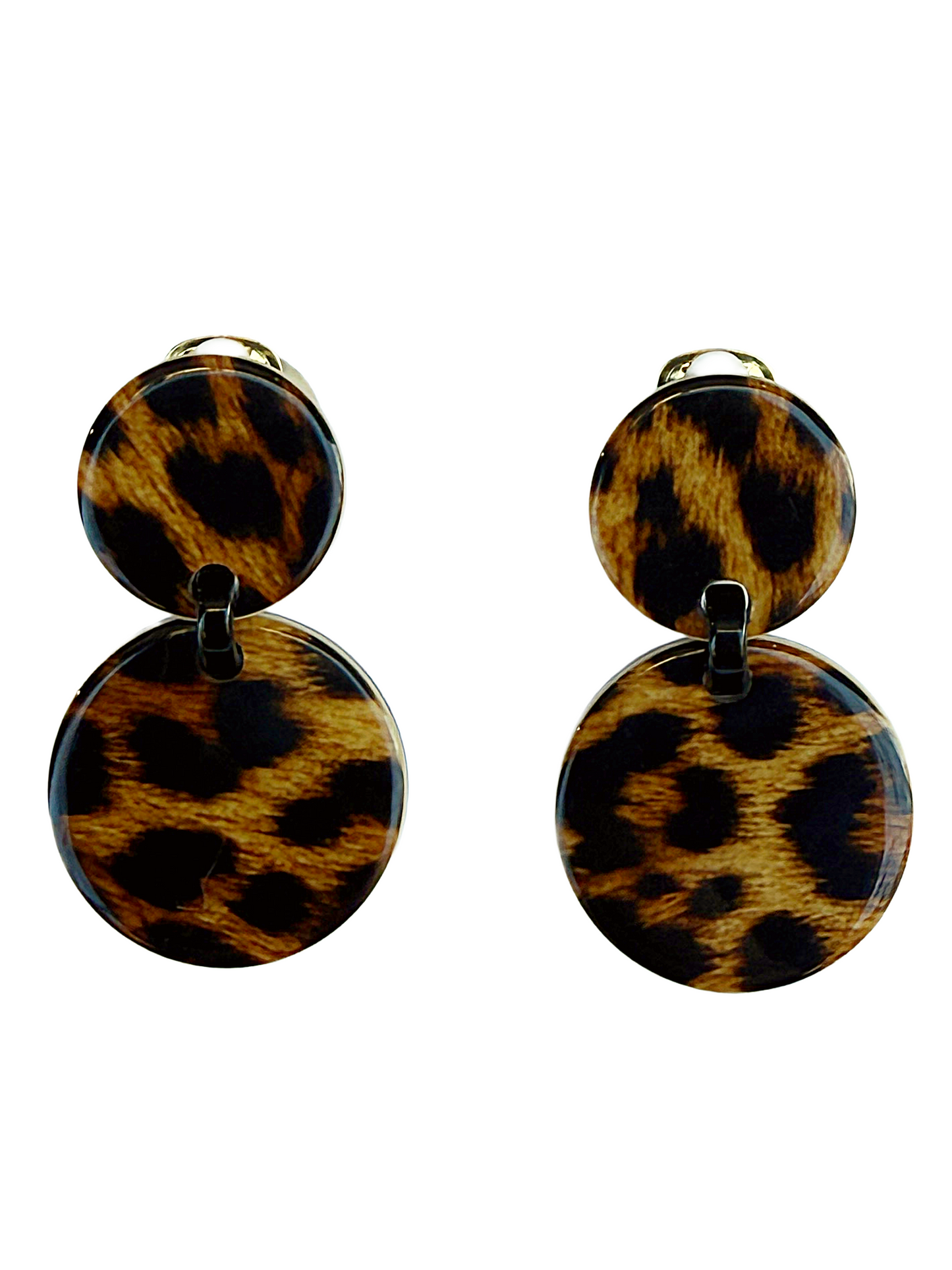 Pendientes resinas italianas animal print