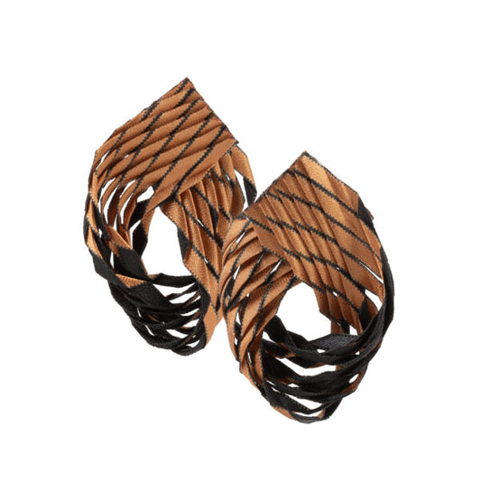 Pendientes plisado de satén  terracota