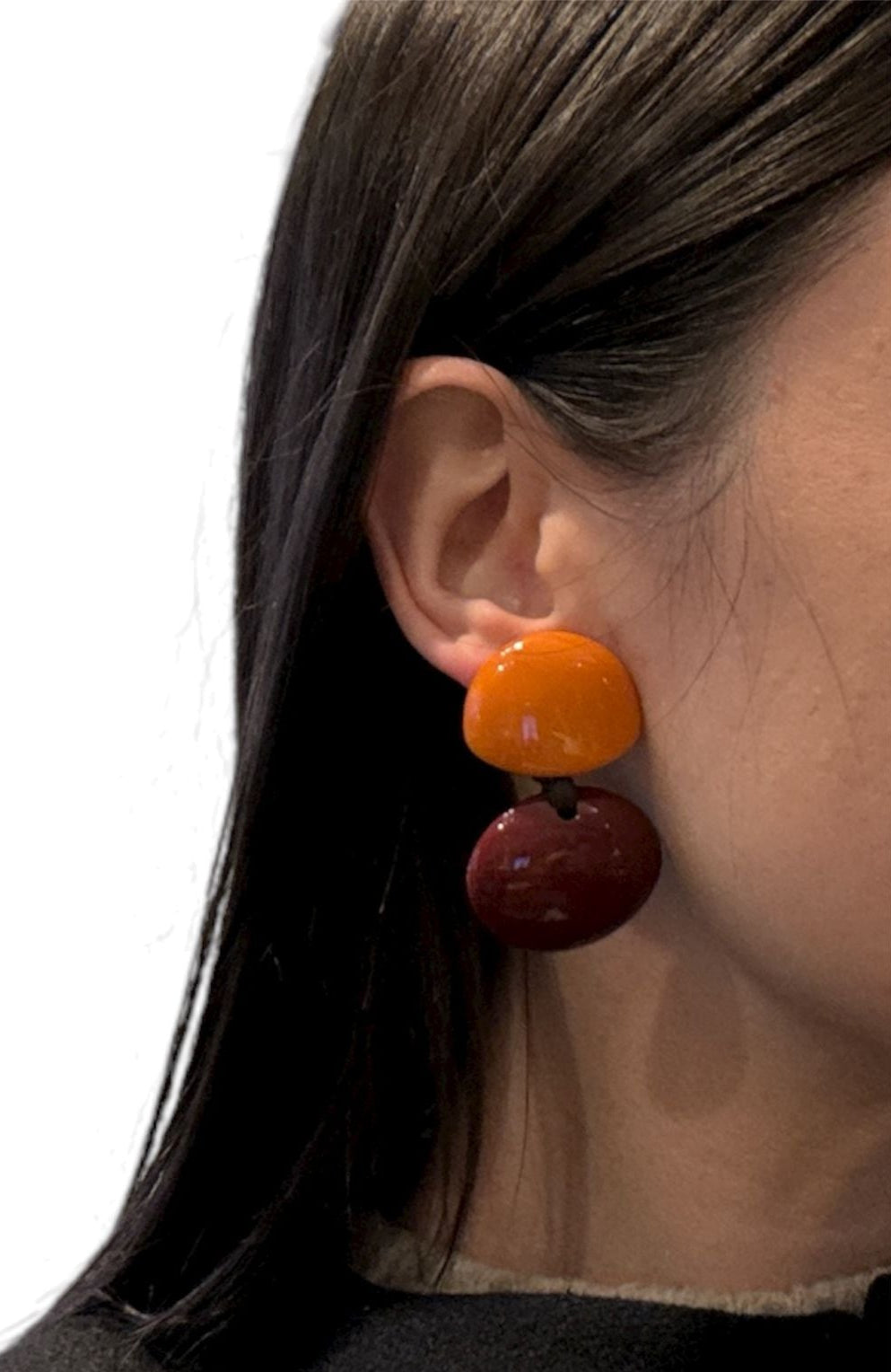 Pendientes de resina italiana  naranja-granate– Edición exclusiva FAHOMA