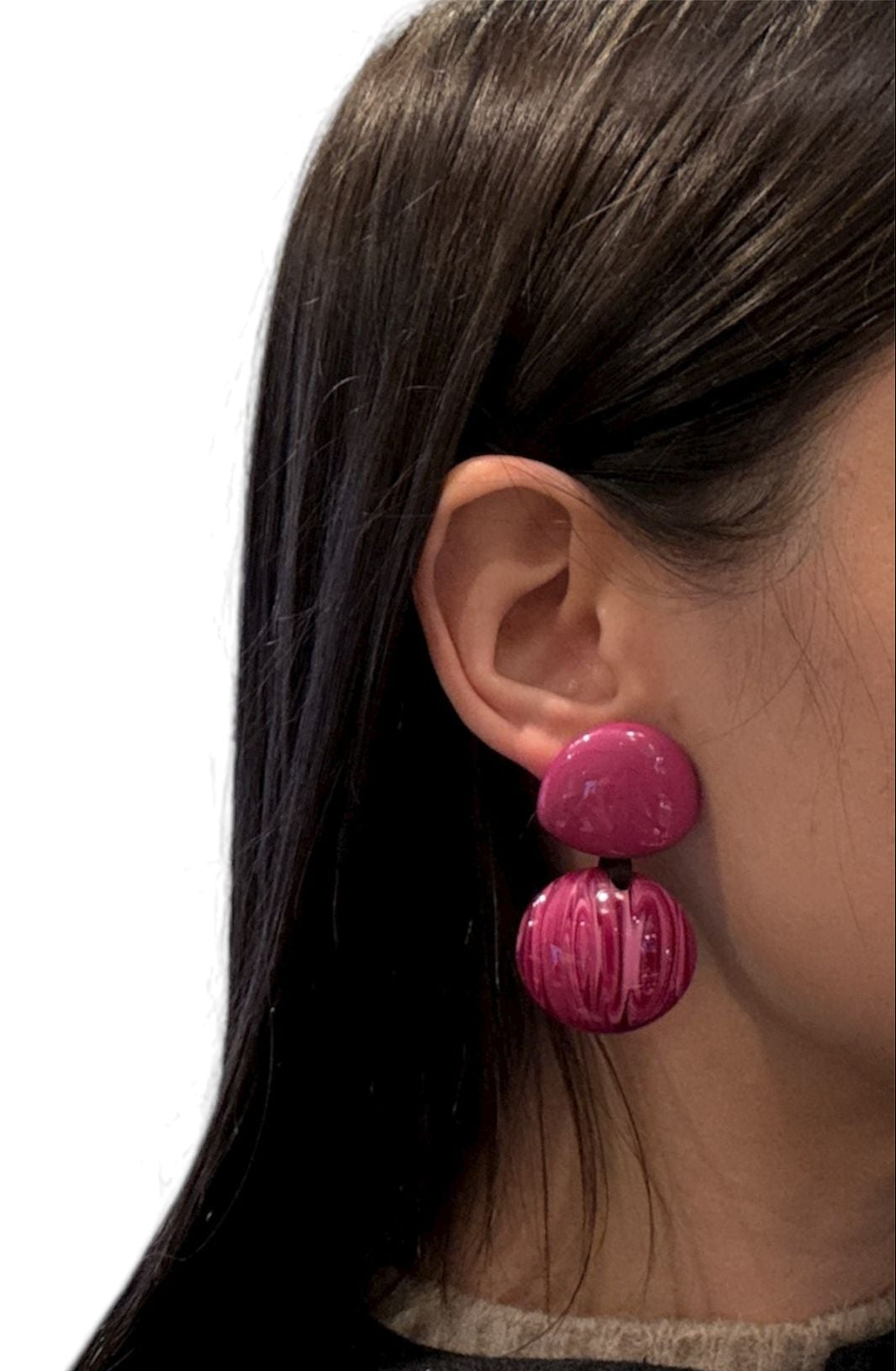Pendientes de resina italiana fucsia – Edición exclusiva FAHOMA