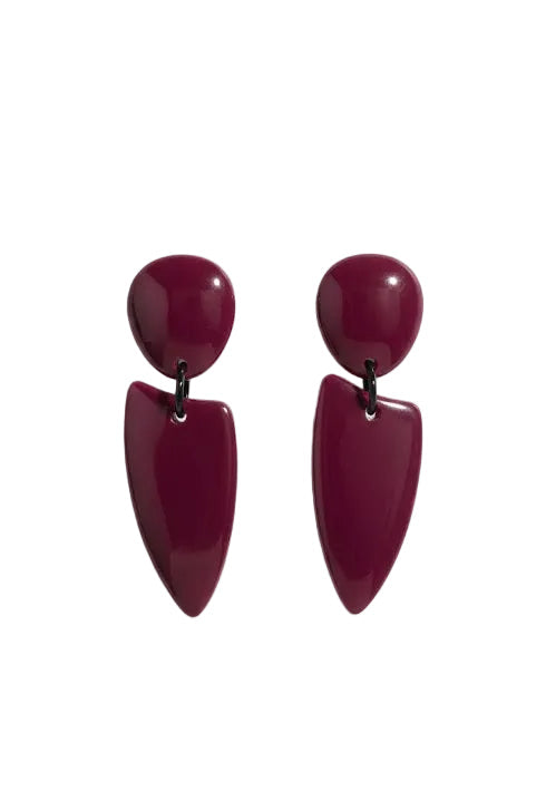 Pendientes gota espectacular burdeos