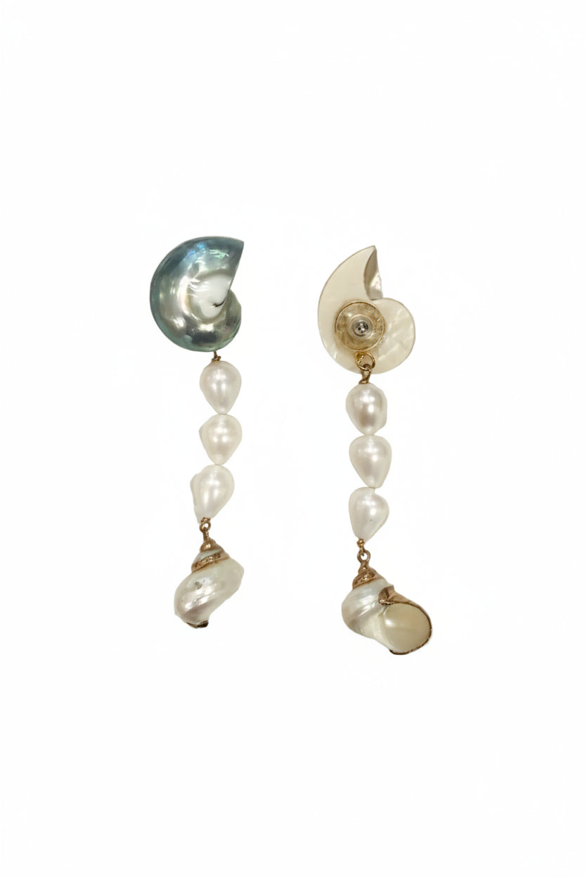 Pendientes Fahoma de caracola natural