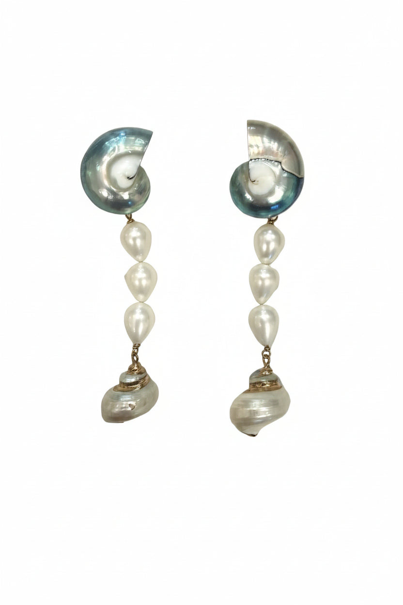 Pendientes Fahoma de caracola natural