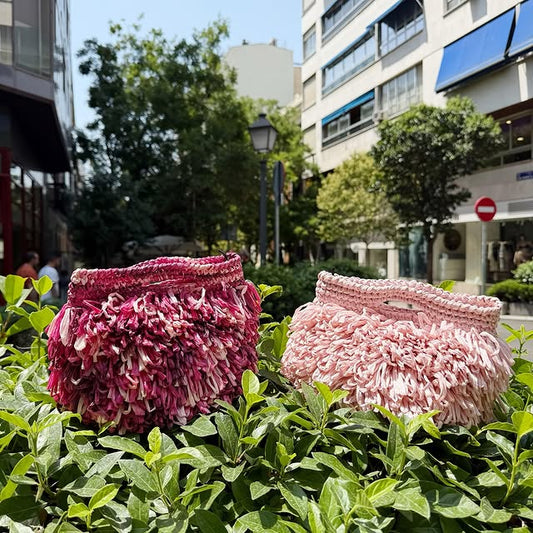 Bolso de rafia tipo bolita - 4 colores