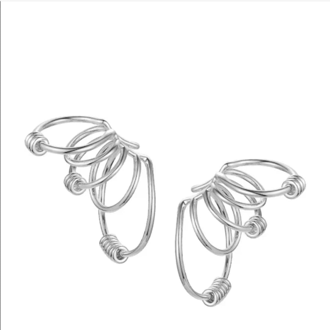 Earcuff sin perforación: 5 aros ( dorados- y plateados)