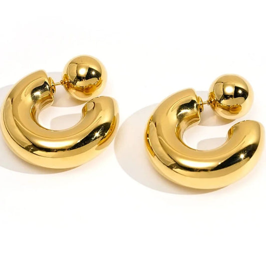 Aros dorados "chunky style"