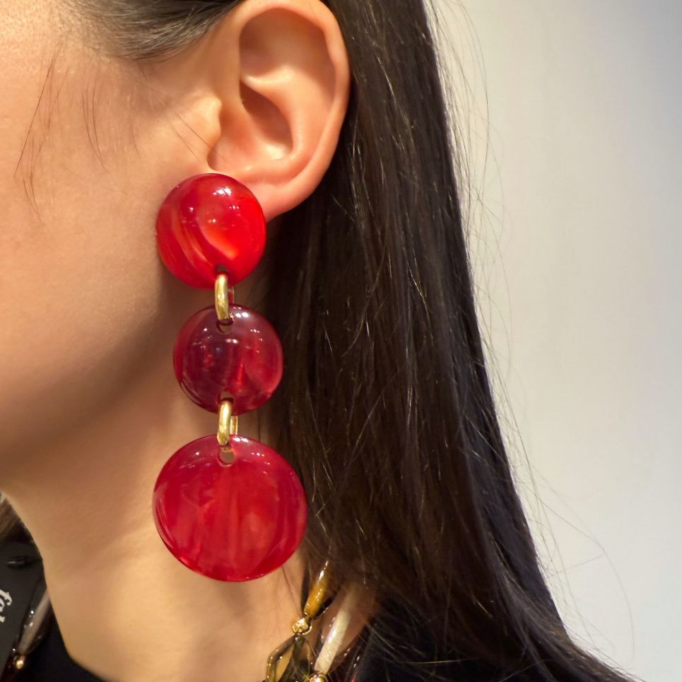 Pendientes de resina Triunvirato azul