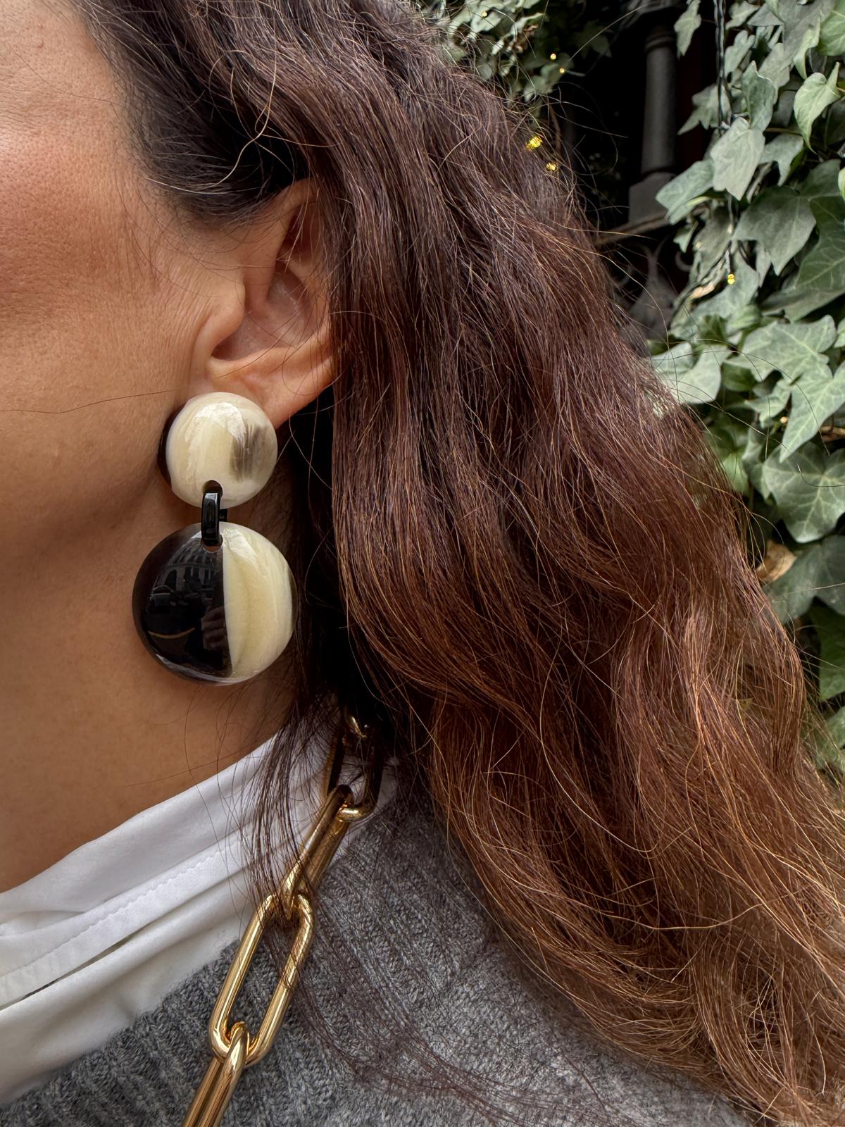 Pendientes resinas italianas símil asta