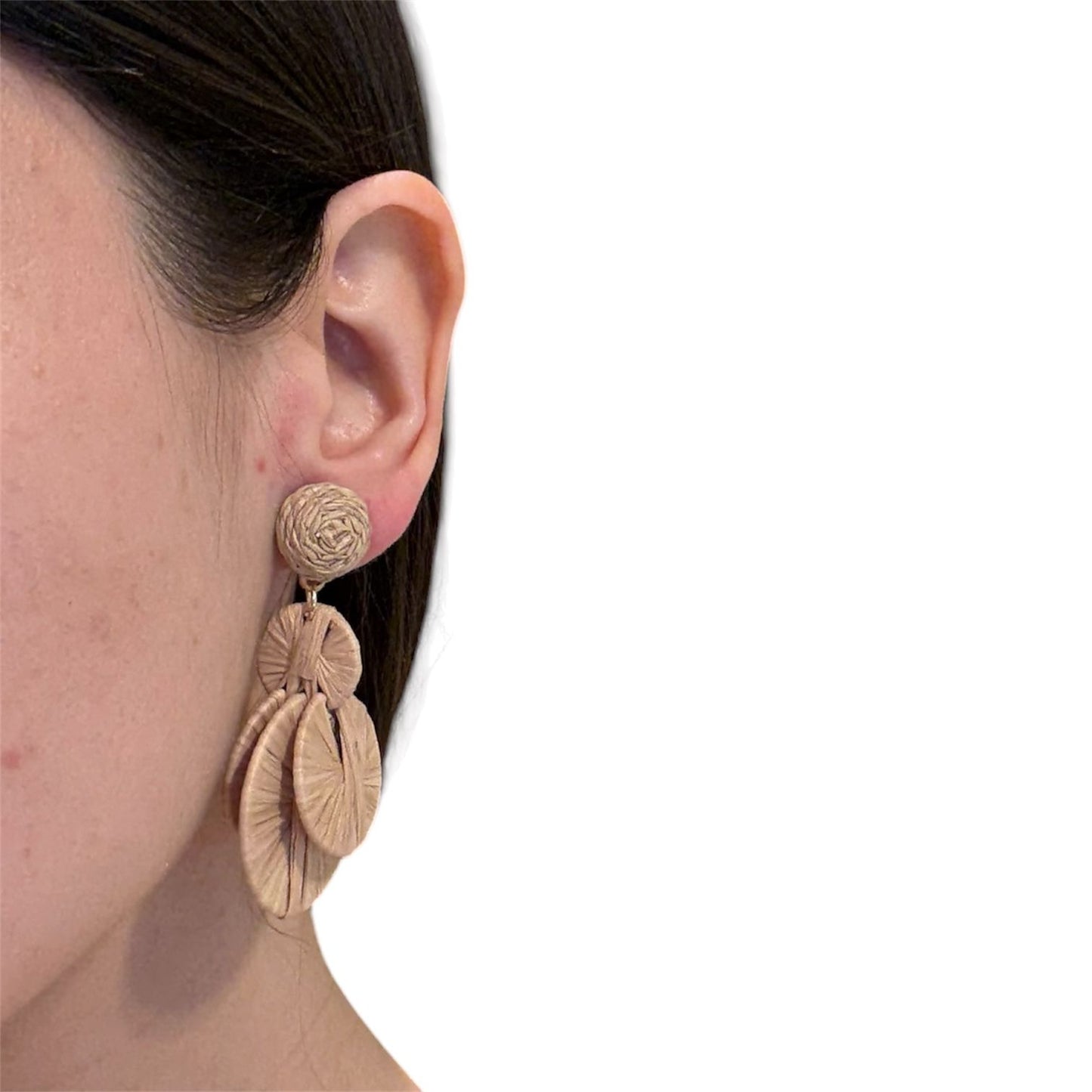 Pendientes de rafia natural – 6 cm
