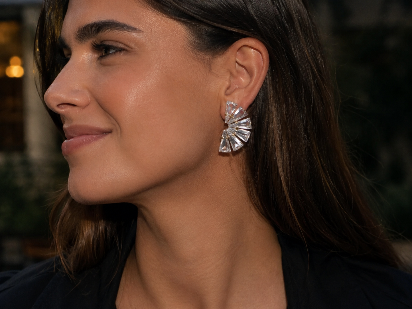 Pendientes A.H. Abanico de Cristal · Hechos a Mano en Madrid