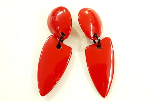 Pendientes resina roja