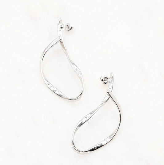 Pendientes casi aros plata brillo