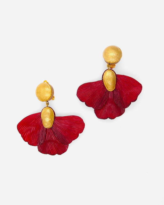 Pendientes alma de resina  rojo oscuro