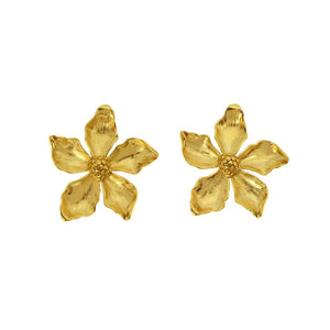 Pendientes cortos flor dorada