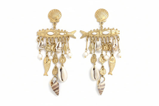 Pendientes dorados del fondo marino