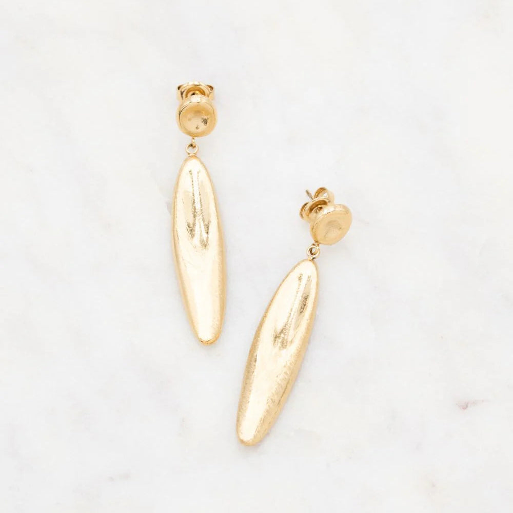 Pendientes lágrima dorada