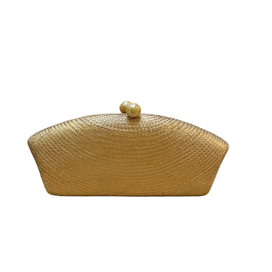 Clutch artesanal buntal dorado