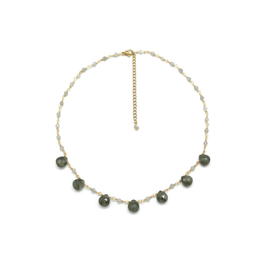 Collar gotas facetadas de labradorita