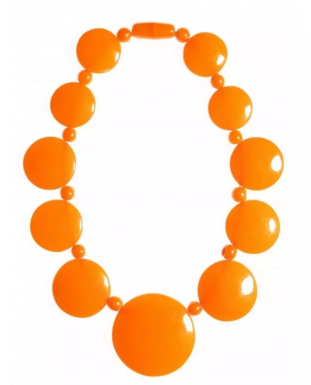 Collar círculos de resina amarillo yema