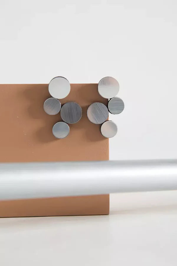 Pendientes círculos plateados efecto espejo